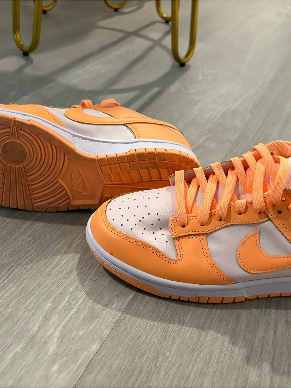 Nike Women's Orange and White Low-Top Sneakers